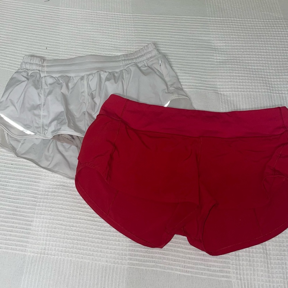 Lululemon shorts red shorts and white shorts